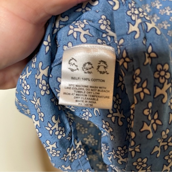 SEA Girls Flowers All Over Ruffled Flutter Sleeves Dress in Blue sz 6 - Picture 6 of 7